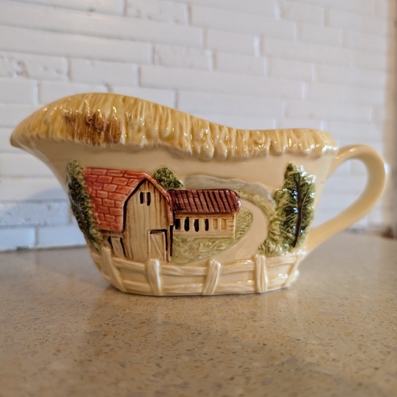 Marks and Rosenfeld Other - Vintage Marks and Rosenfeld Ceramic Gravy Boat Barn yard theme Farmhouse Cottage